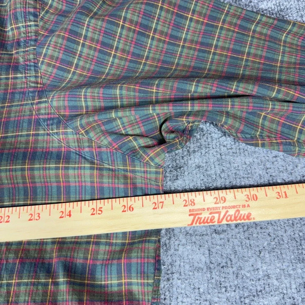 Polo Ralph Lauren Mens Green Plaid Button Down Shirt Cotton Long Sleeve XL
